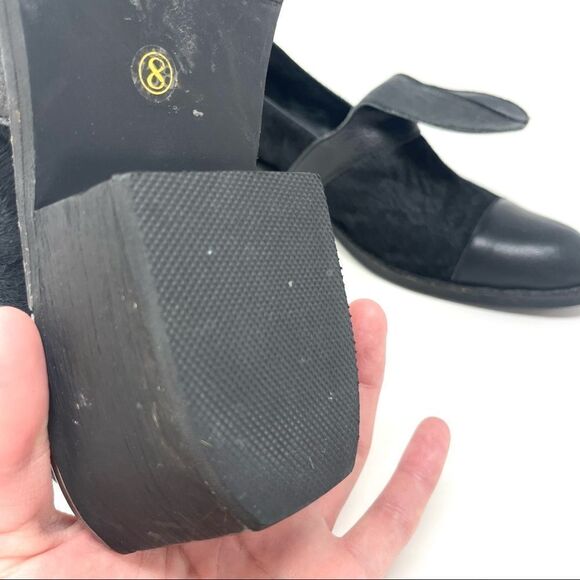 Yes Western Black Leather and Calf Hair Toe Cap Shoe/Bootie Size 8 - Picture 8 of 8